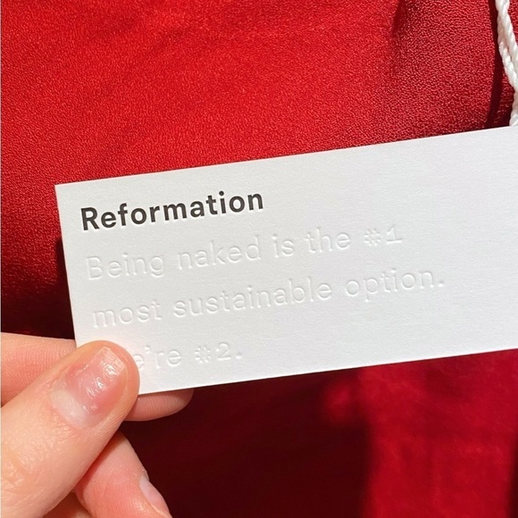 NWT Reformation Lawrence One Shoulder Crimson Red Puff Sleeve Midi Dress Size 8 - Picture 8 of 9